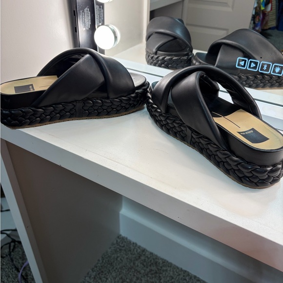 Dolce Vita Black Braided Platform Sandals - Picture 3 of 4